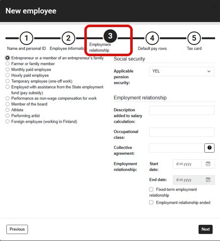 EN Easor App - Simple Salaries - Employment relationship