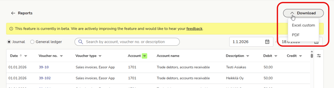 EN Reports - General ledger and journal - Download