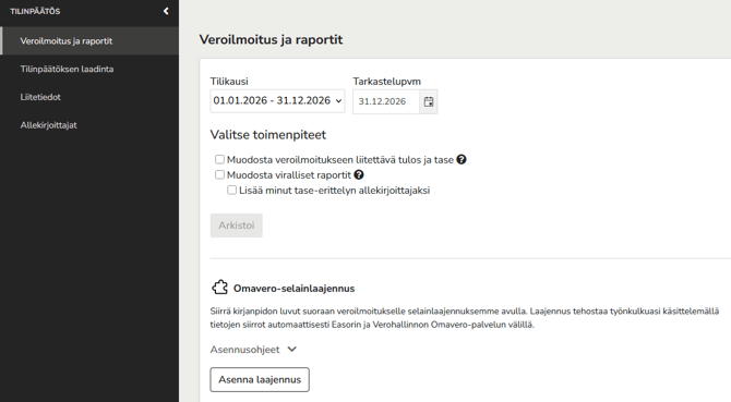 EA - OmaVero selainlaajennus