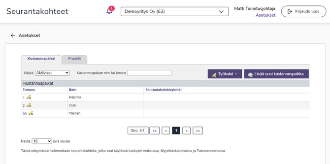 FI Asetukset Seurantakohteet