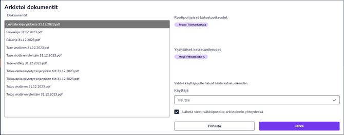 FI Dokumentit - Tuo arkistoon - Arkistoi dokumentit