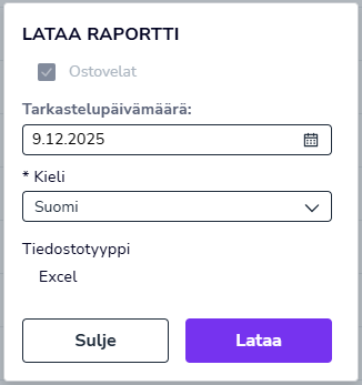 FI Maksut - Luo kuukausiraportti