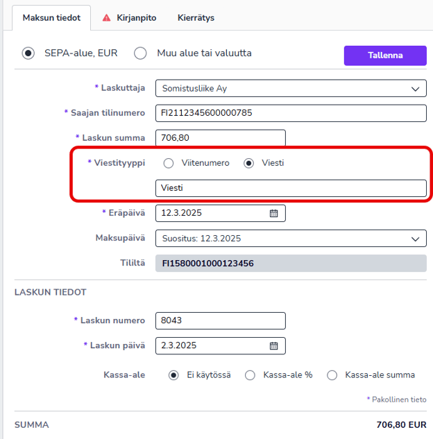 FI Maksut - Maksun tiedot - Viesti 120325
