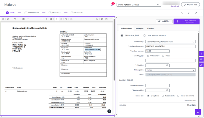 FI Maksut - Uusi lasku - Maksun tiedot 281125