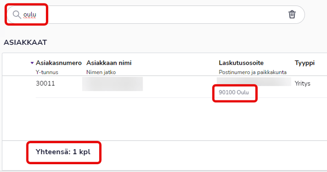 FI Myyntilaskutus - Asiakkaat - Hakutulos 190424