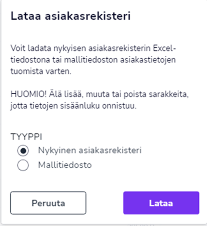 FI Myyntilaskutus - Asiakkaat - Lataa nykyinen asiakasrekisteri 260424