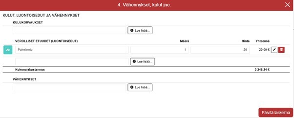 FI Simple Palkat - Kulut, vähennykset jne.