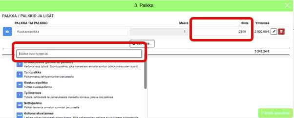 FI Simple Palkat - Palkan kirjaaminen