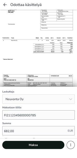 FI Easor App mobiili - Maksut - Odottaa käsittelyä