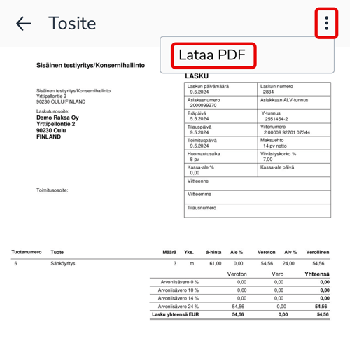 FI Myyntilaskutus - Laskut - Tosite - Lataa PDF 100524