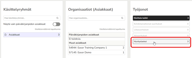 FI AR - Etusivu - Käsittelyryhmä - Kategoria valittu