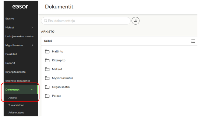 Easor app dokumentit