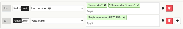 Tiliöintisäännöt ehdot