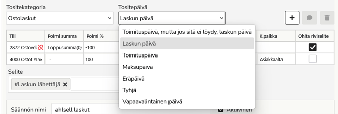 säännön tositepäivä