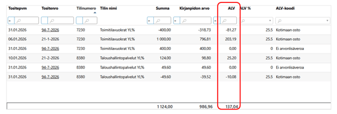 toistuvien kirjausten sääntö esim.alvyleiskulu tapahtuma 2