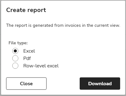 EN Easor App - Payments - Create report