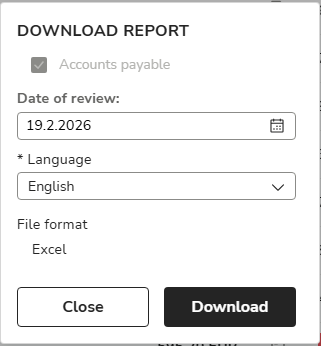 EN Easor App - Payments - Download report