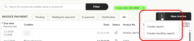 EN Easor App - Payments - Threedot menu