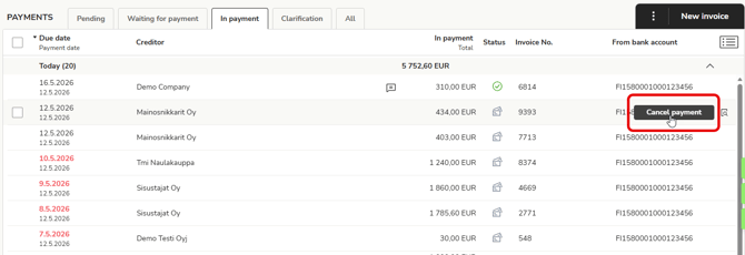 EN Payments - In payment - Cancel payment