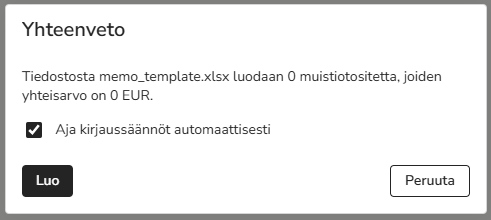 FI AR - Luo muistiotositteita - Yhteenveto