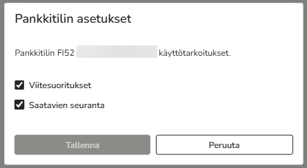 FI AR - Pankkitilin asetukset