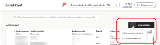FI Asiakkaat - Lataa asiakasrekisteri