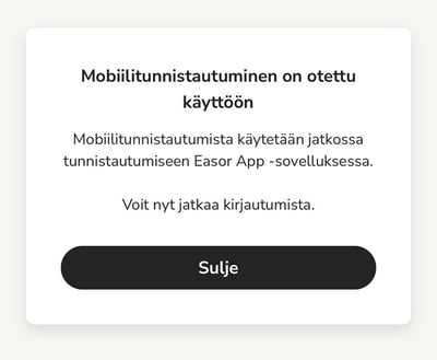 FI Easor App - Mobiilitunnistautuminen on otettu käyttöön
