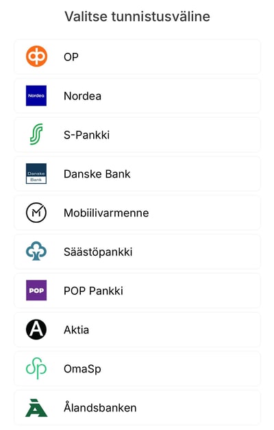 FI Easor App - Kirjautuminen - Vahva tunnistautuminen
