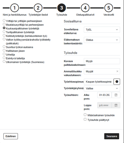 FI Pro Palkat Palkanlaskija - Työntekijät - Uusi työntekijä 3 - Kuukausipalkka