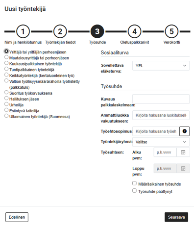 FI Pro Palkat Palkanlaskija - Työntekijät - Uusi työntekijä 3 - Yrittäjä