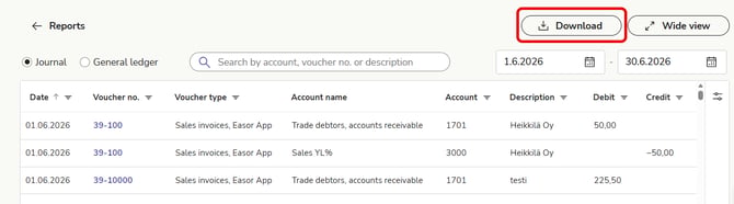 EN Reports - General ledger and journal - Download Sep26
