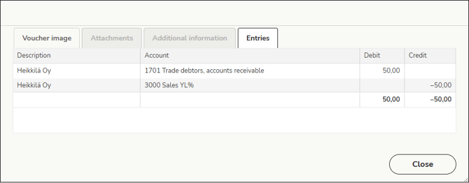 EN Reports - General ledger and journal - Voucher image - Entries
