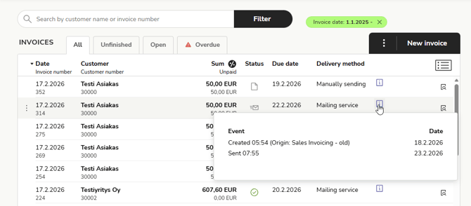 EN Easor App - Sales invoicing - Info