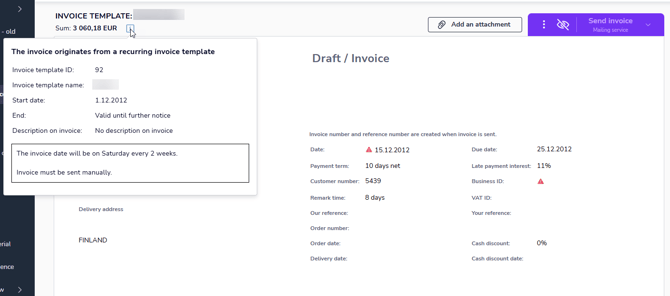 EN Sales invoicing - Recurring invoices - Invoice info