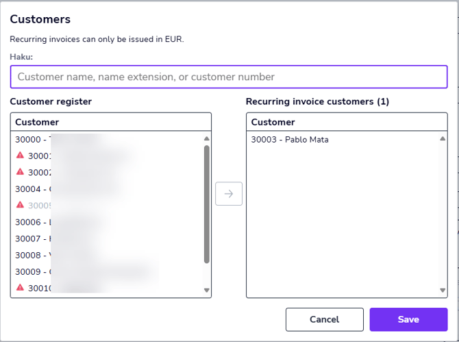EN Sales invoicing - Recurring invoices - Invoice template - Customers