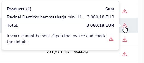 EN Sales invoicing - Recurring invoices - Invoices - Error