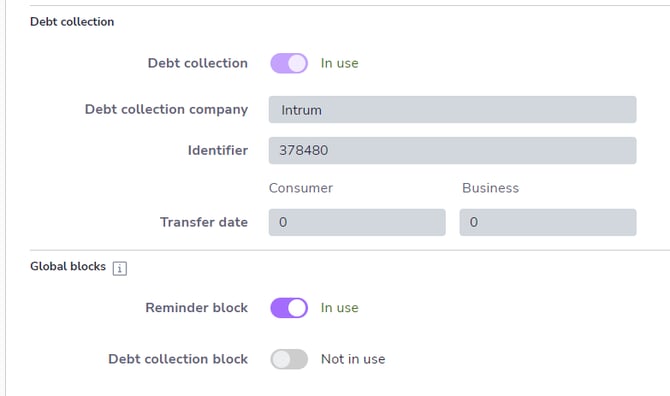 EN Asetukset Maksumuistutukset ja perintä_Perintä ja Yleiset estot
