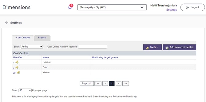 EN Asetukset Seurantakohteet