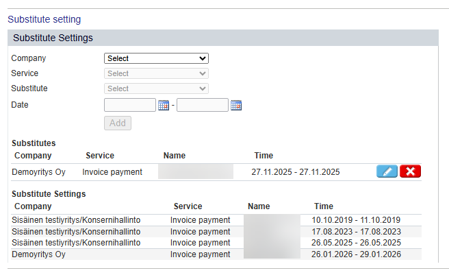 EN Easor App - Settings - Personal information - Substitute settings
