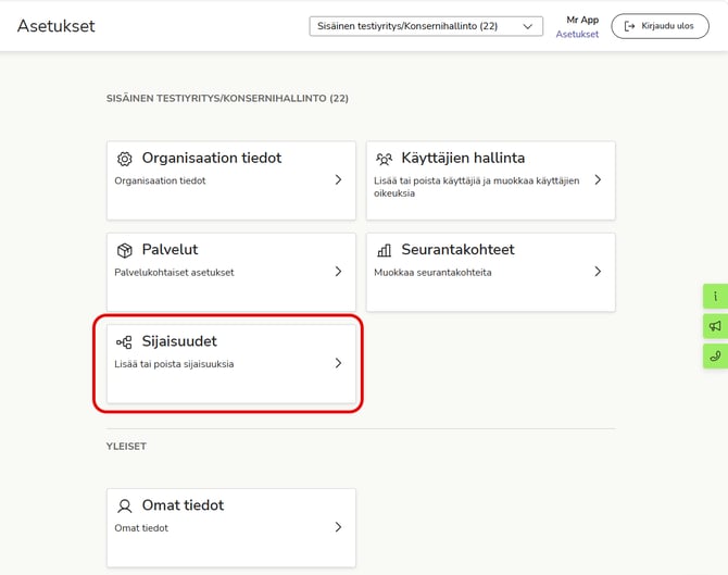 FI Easor App - Asetukset - Sijaisuudet