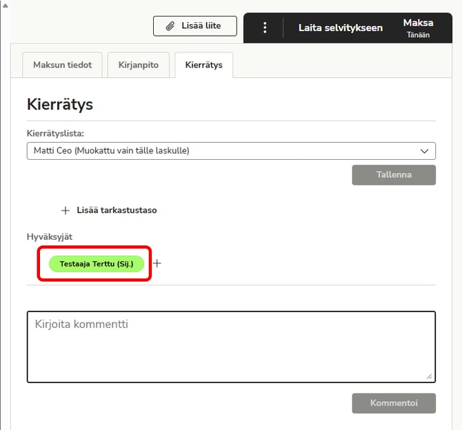 FI Easor App - Maksut - Maksun tiedot - Kierrätys - Sijainen