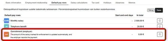 EN Easor App - Simple Salaries - Garnishment