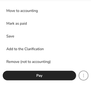 EN Easor App mobile - Payments - Invoice - Three dots - Move to accounting