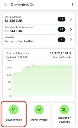 EN Easor App mobile - Sales invoice