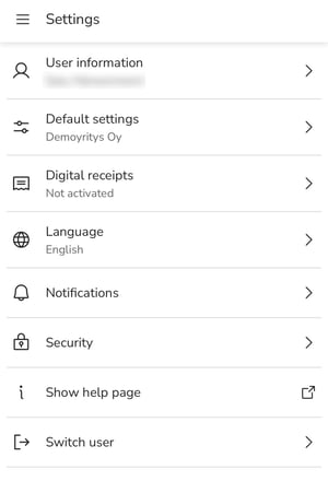 EN Easor App mobile - Settings