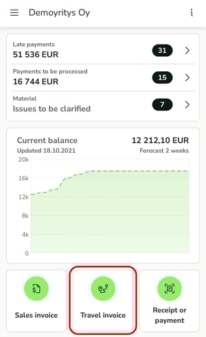 EN Easor App mobile - Travel invoice