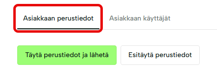 FI Asiakaskortti - Asiakkaan perustiedot - Täytä perustiedot ja lähetä