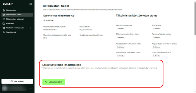 FI Tilitoimistoni tiedot - Laskutustietojen ilmoittaminen
