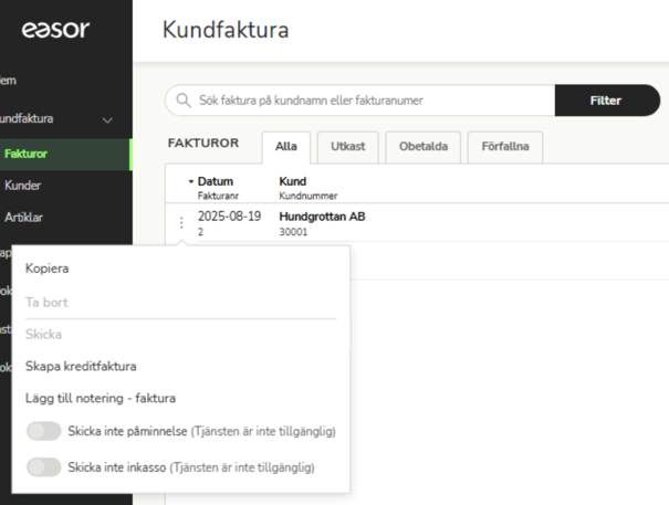 SV-SE-Easor App-Kundfakturering-Faktura-Fakturaspecifik-Trepunktsknapp