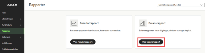 SV-SE-Easor App-Rapporter-Balansrapport-Steg 1